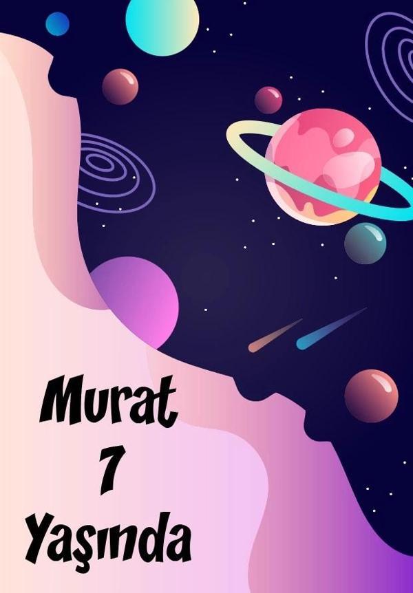 Uzay Temalı Doğum Günü Afişi 70X100 cm - Image 1