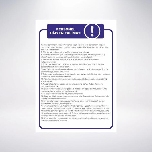 personel hijyen talimatı Sticker 20X28 Cm - Image 1