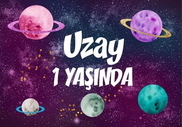 Uzay Temalı Doğum Günü Afişi 70X100 cm - Image 1