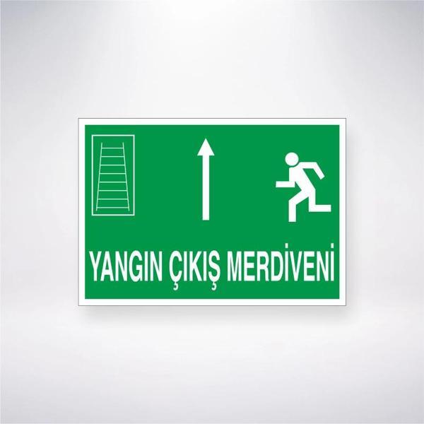 Yangın Çıkış Merdiveni Üstte Sticker 20X28 Cm - Image 1