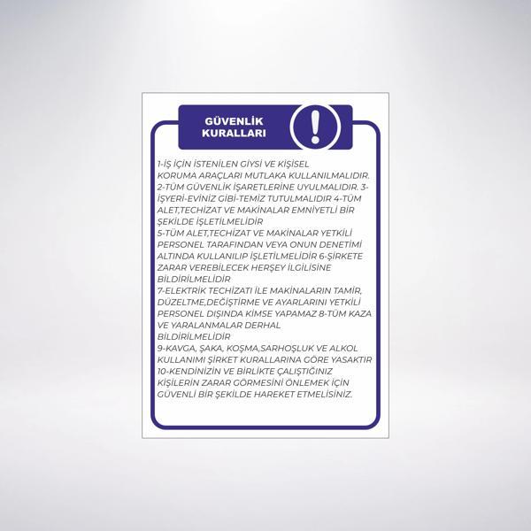 güvenlik kuralları Sticker 20X28 Cm - Image 1