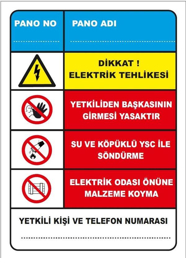Elektrik Pano Numaralandırma Sticker 20X28 Cm - Image 1