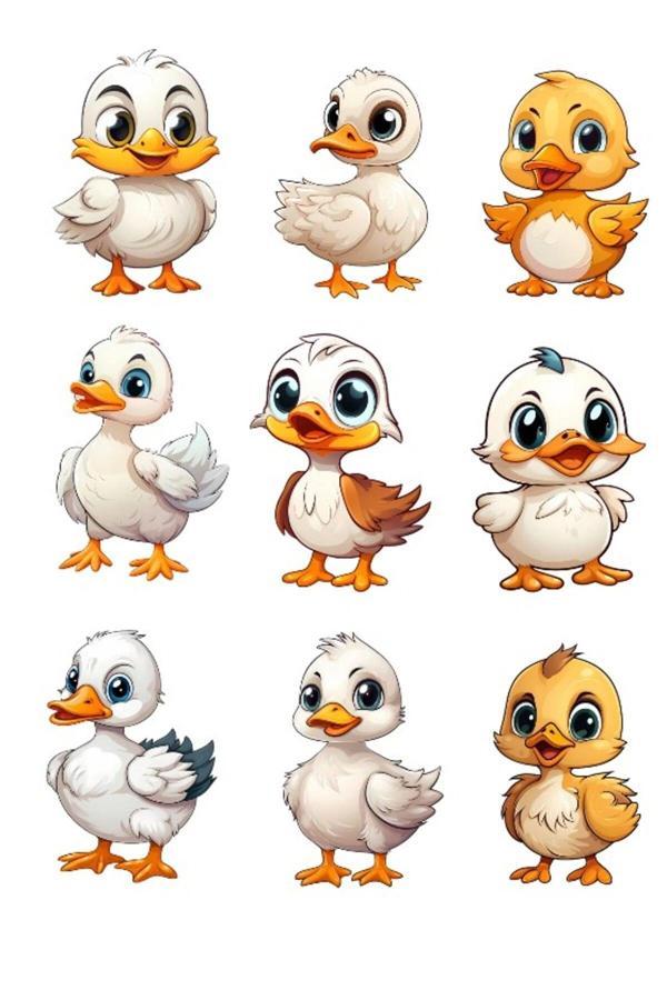 Sevimli Ördek Sticker Set - Image 1