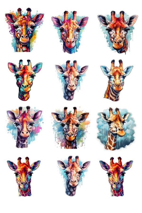 Renkli Zürafa Sticker Set - Image 1