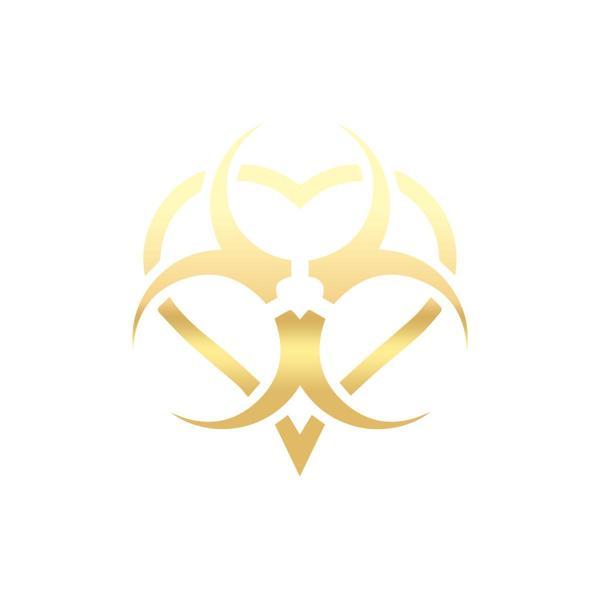 Biyo-Tehlike Sembolü Sticker 17x17 Cm Gold - Image 1