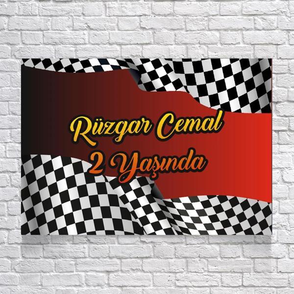 Yarış Temalı Doğum Günü Afişi 100X150 cm - Image 1