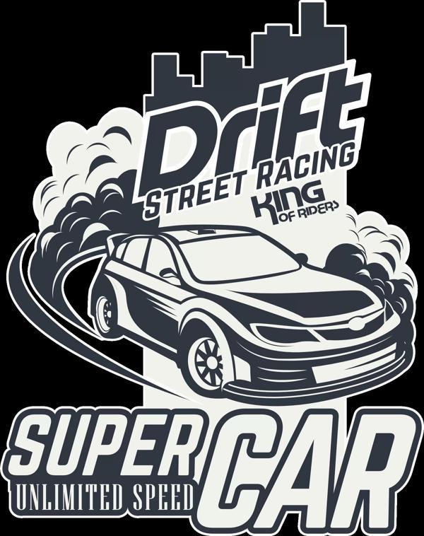 Drift Street Racing Sticker 10x10 cmRenkli Sticker - Image 1