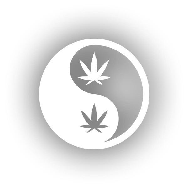 Ying Yang Araba Sticker 17x17 Cm Beyaz - Image 1