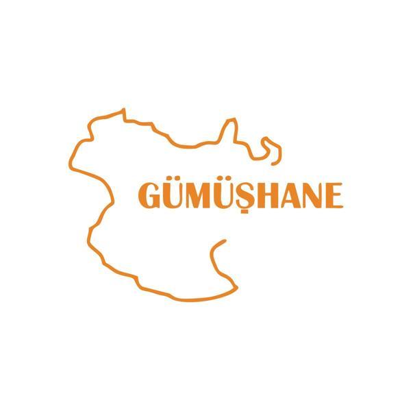 Gümüşhane Harita Araba Sticker 17x17 Cm Turuncu - Image 1