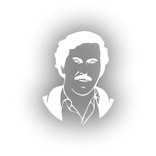 Pablo Escobar Silüet Araba Sticker 17x17 Cm Beyaz - Image 1