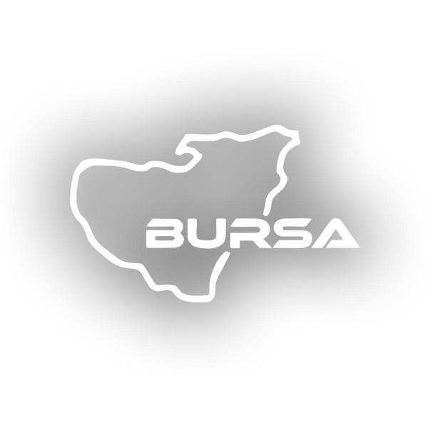 Bursa Harita Araba Sticker 17x17 Cm Beyaz - Image 1