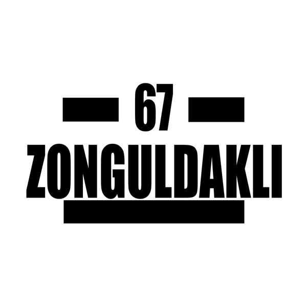 67 Zonguldaklı Araba Sticker 17x17 Cm Siyah - Image 1