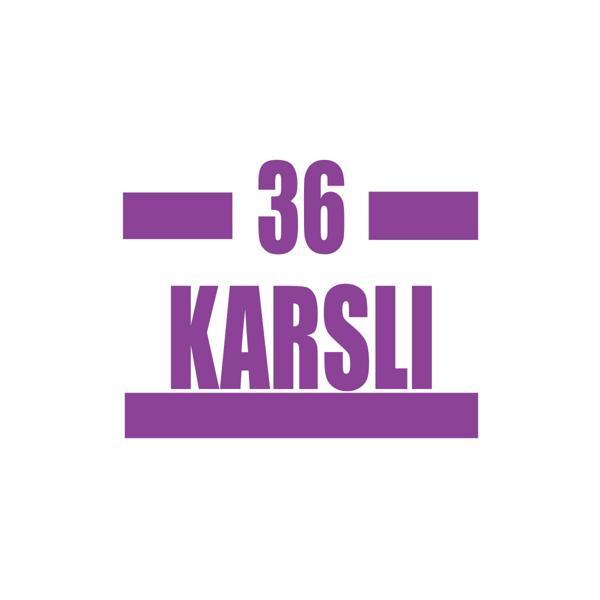 36 Karslı Araba Sticker 17x17 Cm Mor - Image 1