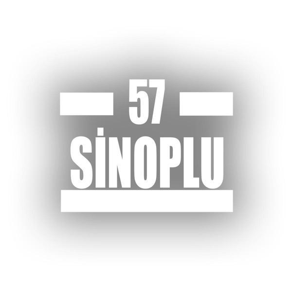 57 Sinoplu Araba Sticker 17x17 Cm Beyaz - Image 1