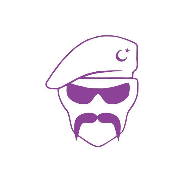 Hilal Bıyıklı Asker Araba Sticker 17x17 Cm Mor - Image 1