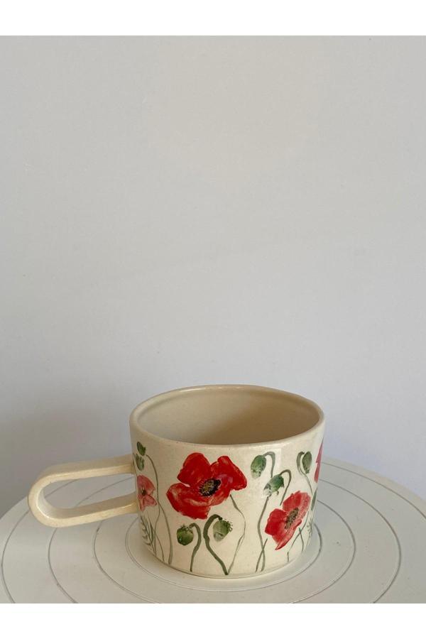 Hly Ceramics Red Flowers Kupa - Image 1