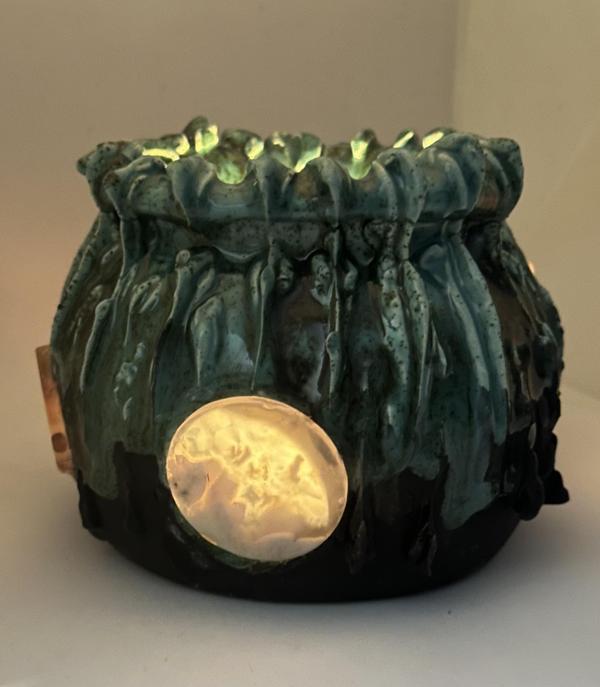 Doğal Taşlı Seramik Mumluk - Image 1