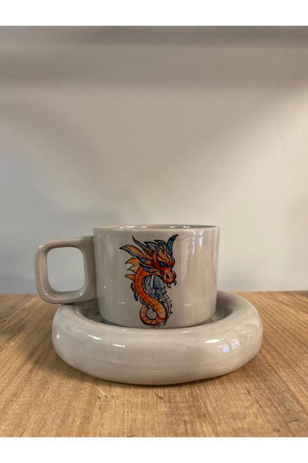 Hly Ceramics Dragon Kupa Gray - Image 1