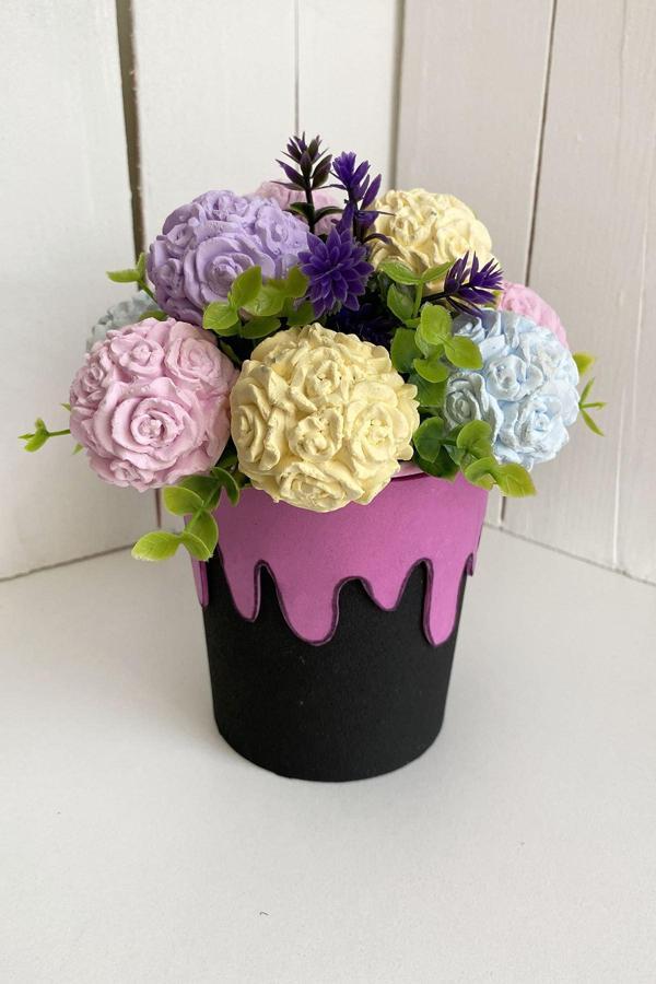 Gia Design Pembe Yaz Neşesi Kokulu Taş Aranjmanı - Image 1