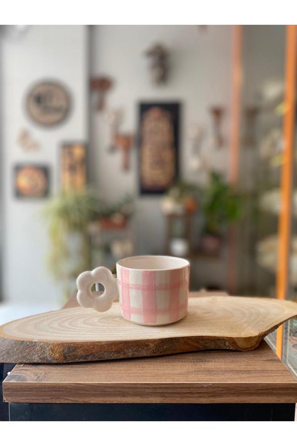 Hly Ceramics Pembe Çizgili Kupa - Image 1