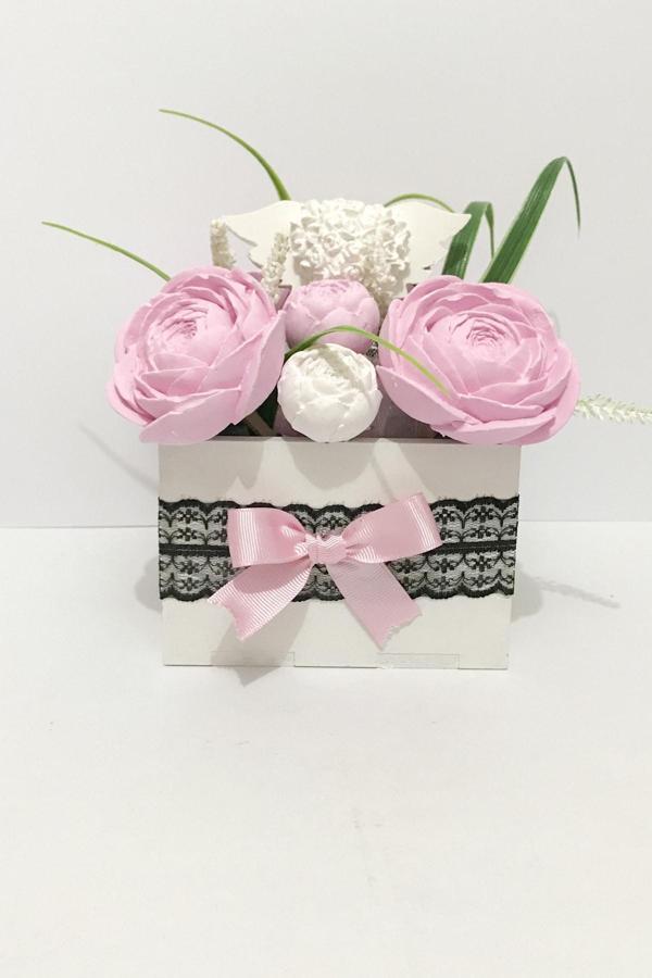 Gia Design Lia Pembe Şakayık Melek Kalpli Kokulu Taş Aranjmanı - Image 1