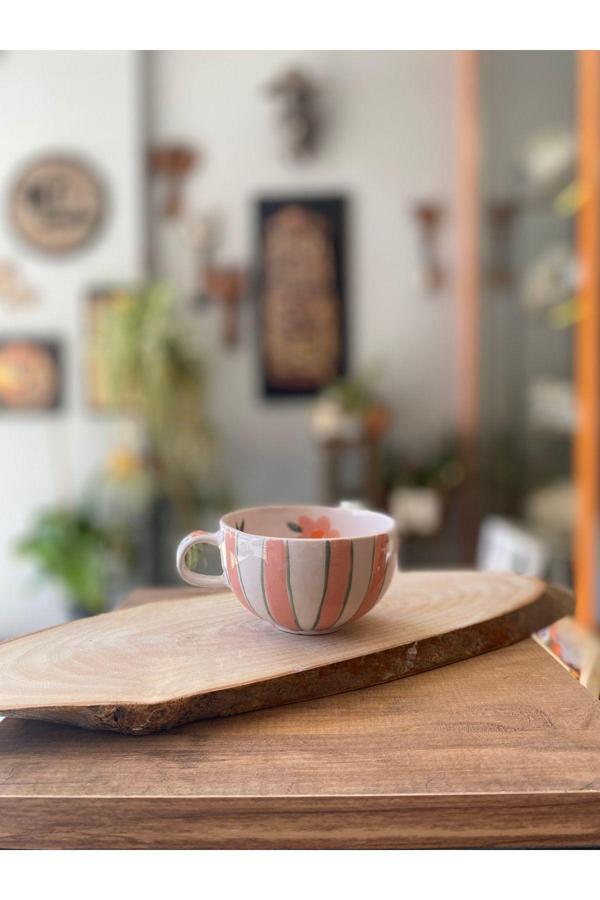 Hly Ceramics Pembe Çizgili Kupa - Image 1