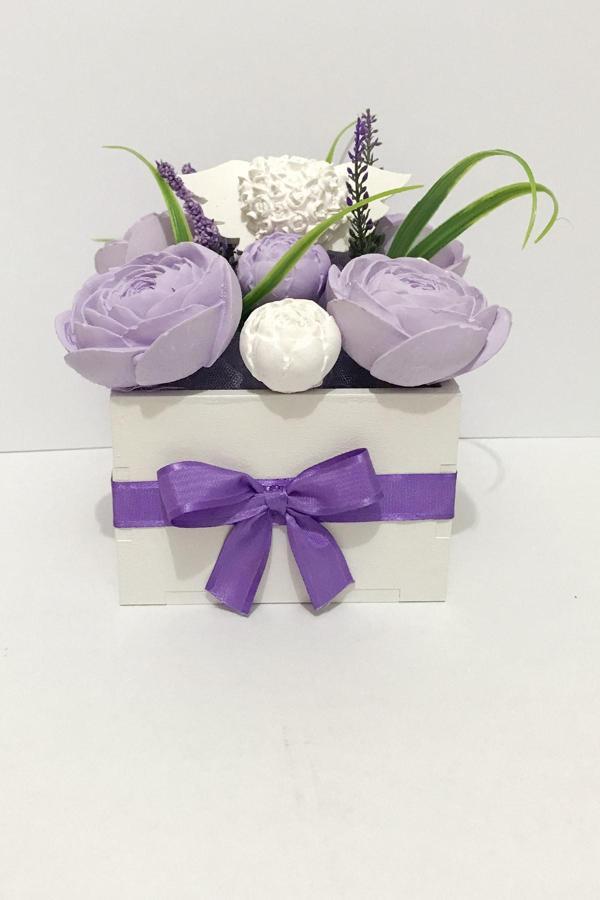 Gia Design Freya Mor Şakayık Melek Kalpli Kokulu Taş Aranjmanı - Image 1