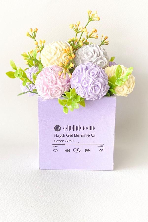 Gia Design Spotıfy Barkodlu Kişiye Özel Kokulu Taş Aranjmanı - Image 1