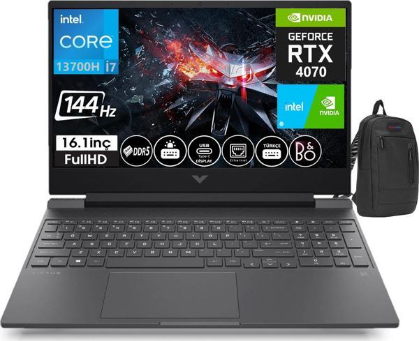 HP Victus 16-R0006NT i7 13700H 32gb DDR5 1tb SSD 8GB RTX4070 16.1 İnç 144Hz IPS FHD WIN11Pro VİCTUS7P632EA23+ZettaÇanta - Image 1