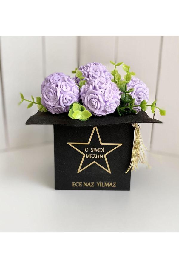 Gia Design Kişiye Özel Isimli Mezuniyet Hediyesi Kokulu Taş Aranjmanı - Image 1