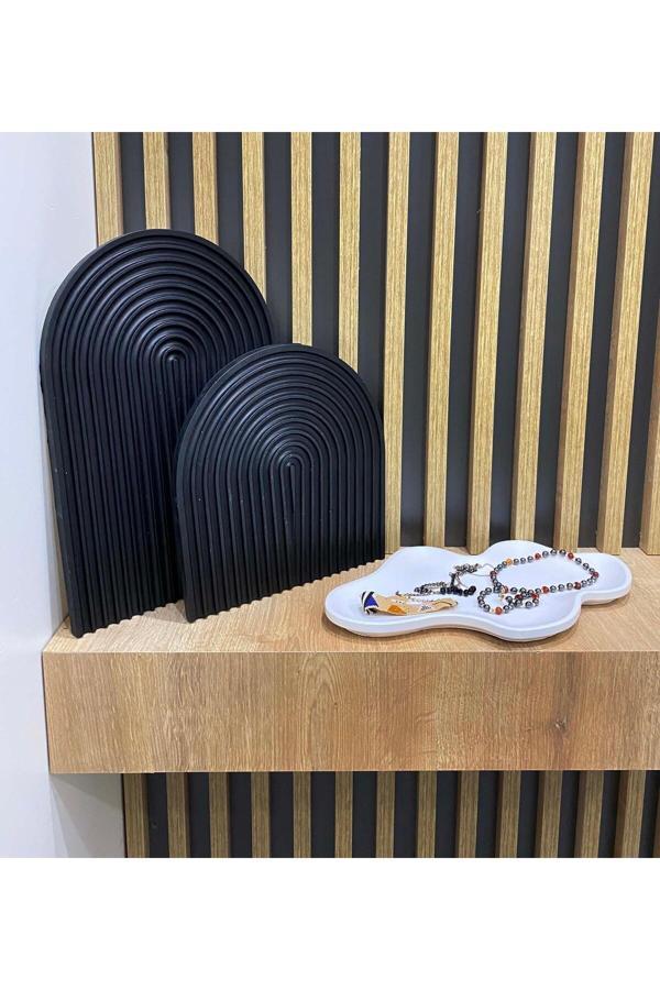 Gia Design 2'Li Dekoratif Beton Gökkuşağı Kemer Süs Sunumluk - Dekoratif Tabak Seti - Image 1