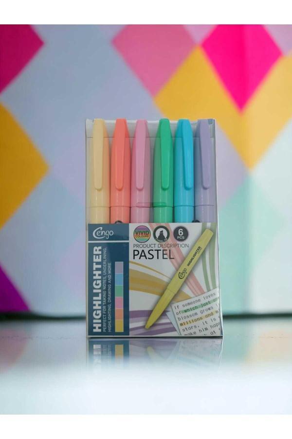 Cengo Pastel Highlighter Kalem Seti 6’Lı - Image 1