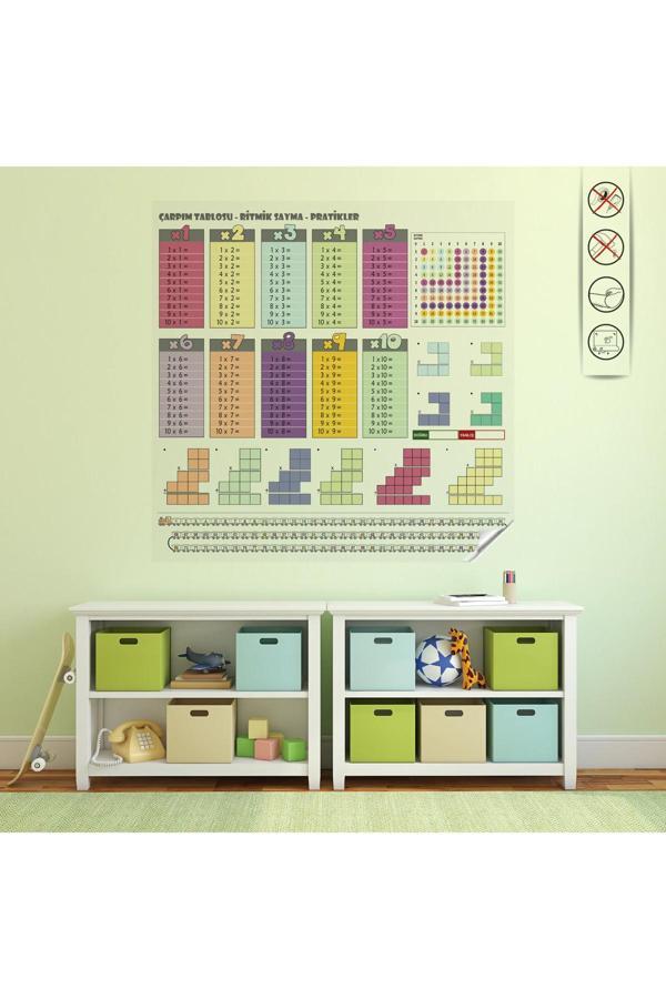 Cengo 70X70 Cm - Statik Kağıt Renkli Çarpım Tablosu - Image 1