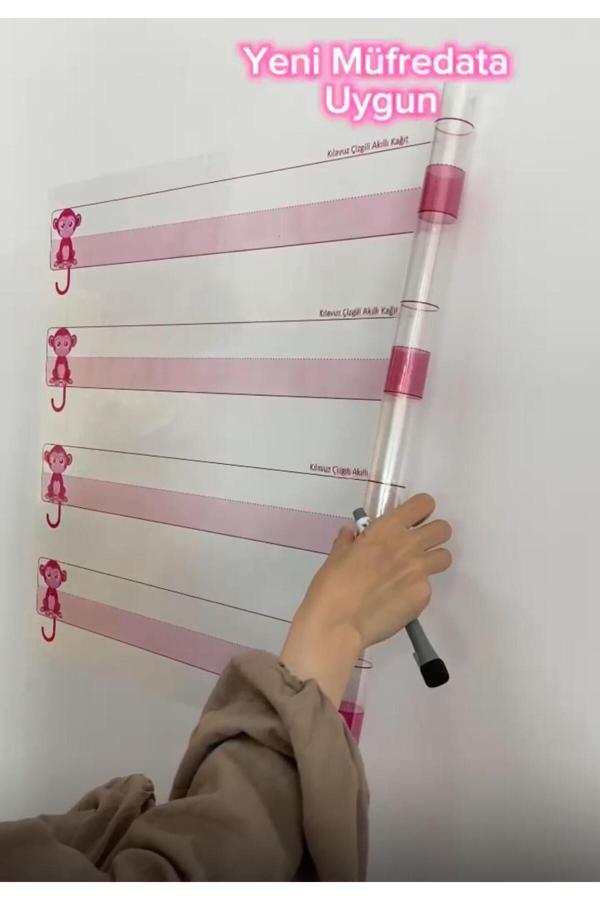 Cengo Yeni Müfredat Klavuz Çizgili 56X100 Cm Kağıt Tahta - Doldurulabilir Silgili Kalem Hediye - Image 1