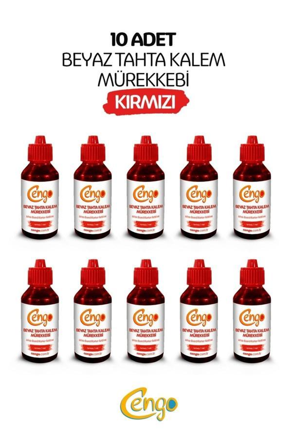 Cengo 10 Adet Tahta Kalemi Mürekkebi 100 Ml - Kırmızı - Image 1