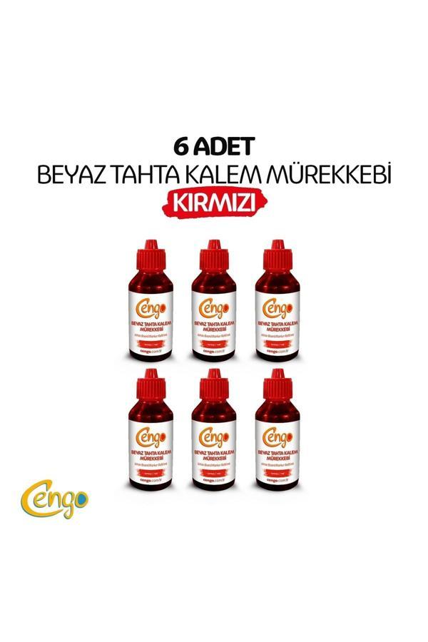 Cengo 6 Adet Tahta Kalemi Mürekkebi 100 Ml - Kırmızı - Image 1