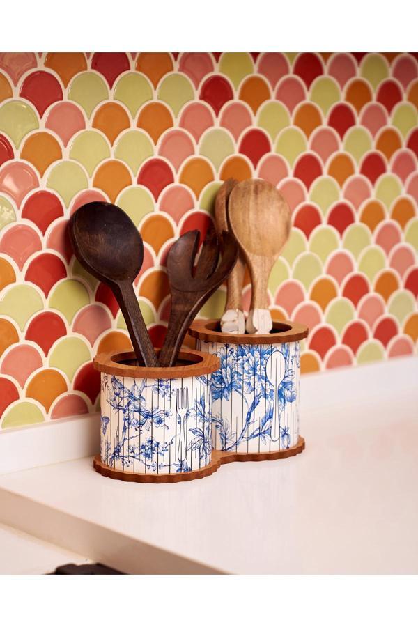 Miss Betty Kaşıklık Ahşap 2'Li Blue Life - Image 1