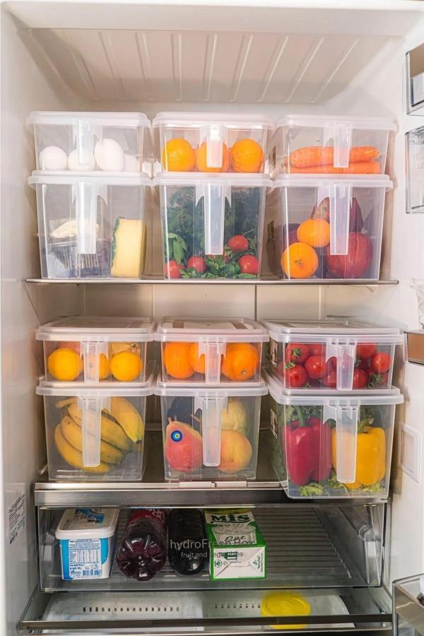 Online Kapında 6 Adet Tutma Kollu Kapaklı Çok Amaçlı Erzak Saklama Kabı Buzdolabı Düzenleyici Organizer 6X4Lt - Image 1