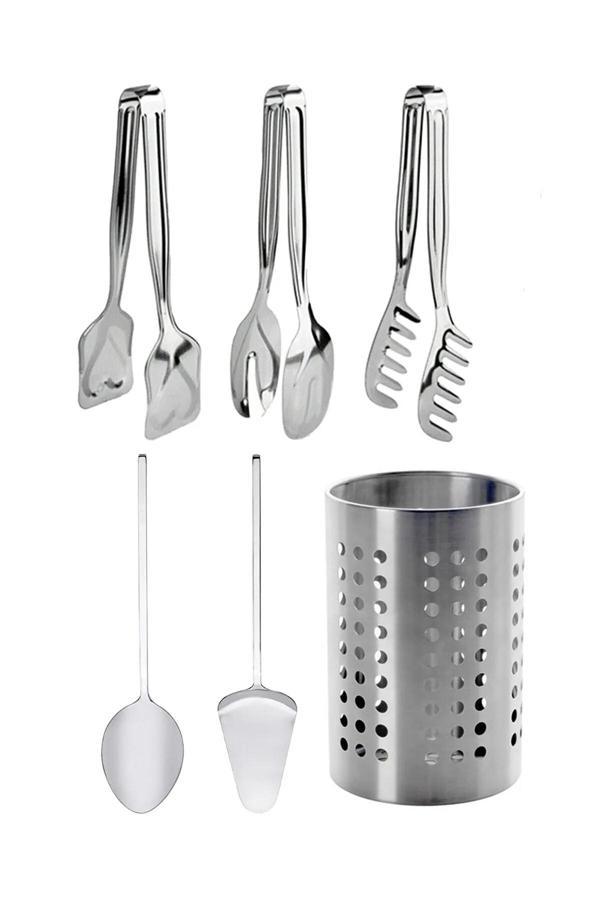 Online Kapında 6 Parça Paslanmaz Çelik Servis Sunum Seti Yemek Hazırlık Mutfak Ihtiyaçlar Çeyiz Set - Image 1