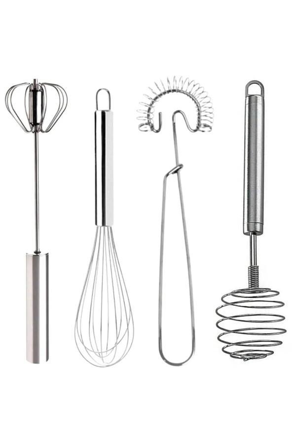 Online Kapında 4 Adet Paslanmaz Çelik Çırpıcı Set Otomatik Çırpıcı,Tel Çırpıcı,,Yaylı Çırpıcı - Image 1