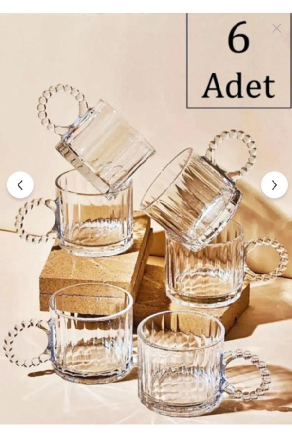 Online Kapında 6'Lı Boncuk Bardak 220 Ml Mika Çay Bardağı Su Bardağı(Cam Değildir. - Image 1