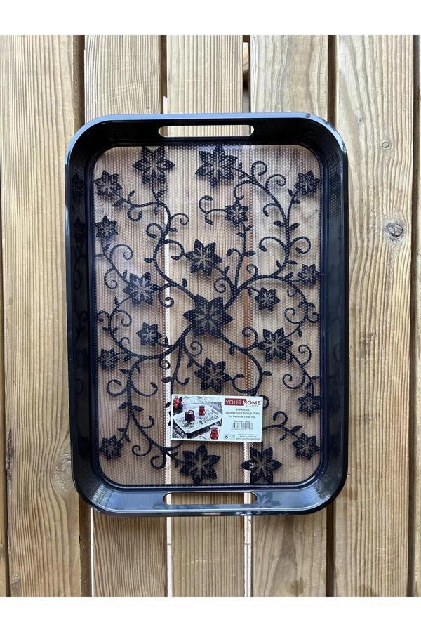 Online Kapında Sarmaşık Dikdörtgen Büyük Tepsi (Renkli) - Image 1