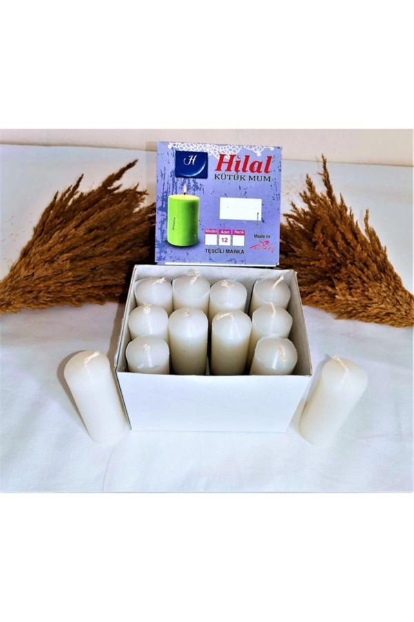 Hilal Mum Dekoratif Lux Kütük Mumu 12'Li - Image 1