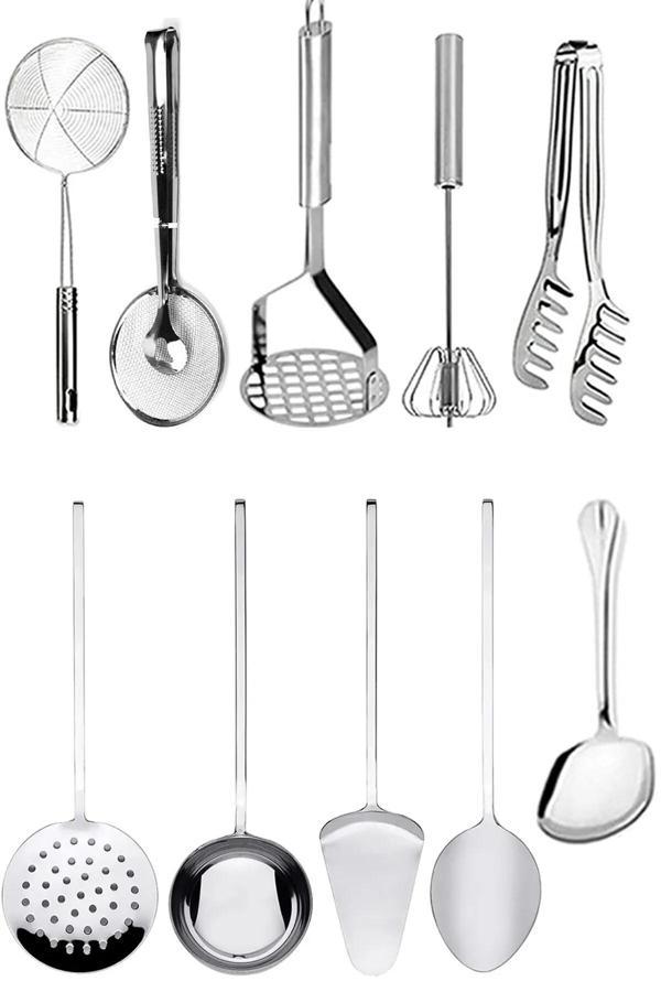 Online Kapında Onlinekapında 10Parçasunumhazırlamaservis,Patates Ezici,Makarna Maşası,Kevgir,Salatamaşasımutfakseti - Image 1