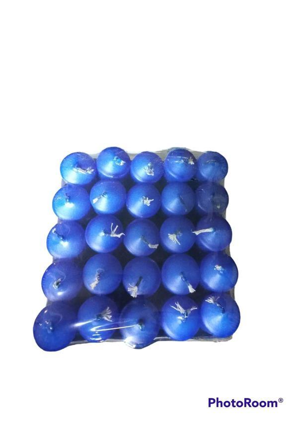 Online Kapında Mavi Bar Mum 24'Lü - Image 1