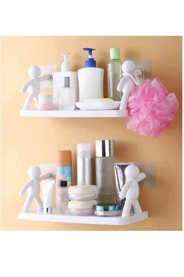 Online Kapında İnsan Motifli Lüks Banyo Mutfak Ofis Baharat Rafı Kendinden Yapışkanlı Çöp Adam Rafı - Image 1