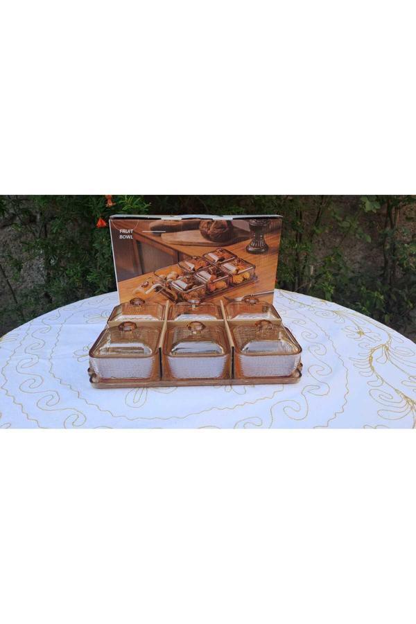 Online Kapında 7 Parça Cam Kahvaltılık Sunumluk - Image 1