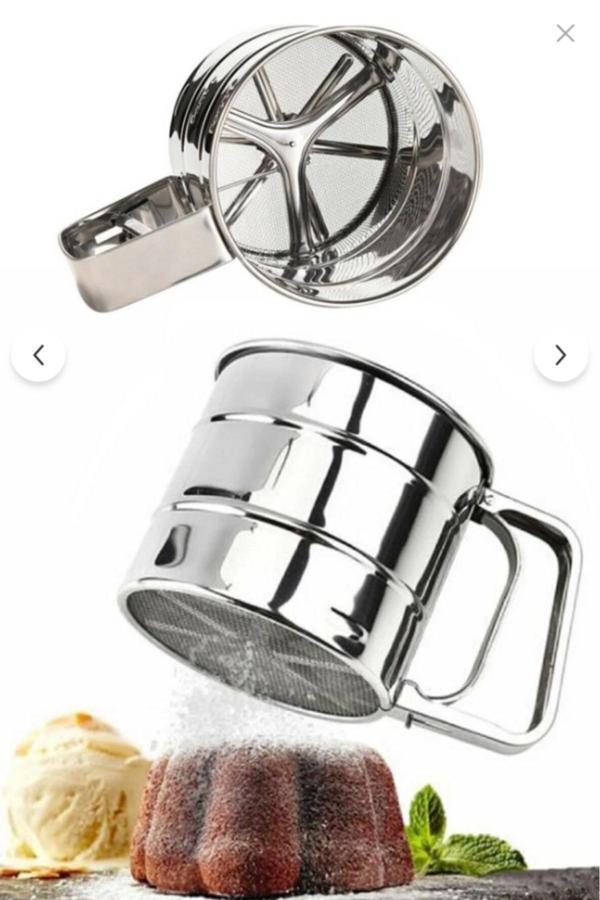 Online Kapında Lüks Paslanmaz Metal Un Ve Şeker Eleği - Image 1