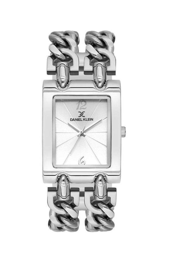 Daniel Klein Dk.3.10036-1 Dikdörtgen Kadran Zincir Kordonlu Çelik Kaplama Metalik Renk Kadın Kol Saa - Image 1