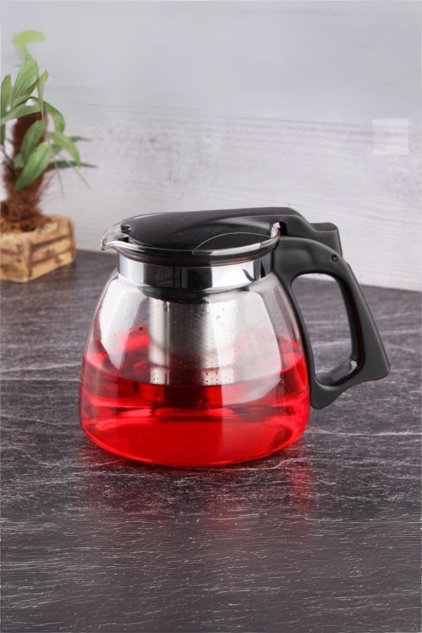 Cam Demlik 900 ml Çelik Süzgeçli - Image 1